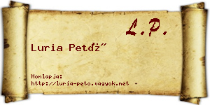 Luria Pető névjegykártya